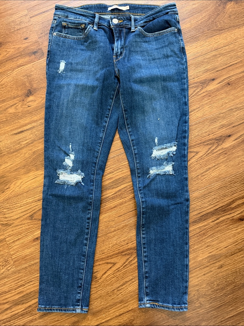 Levi's Women's Distressed Skinny Jeans - Blue